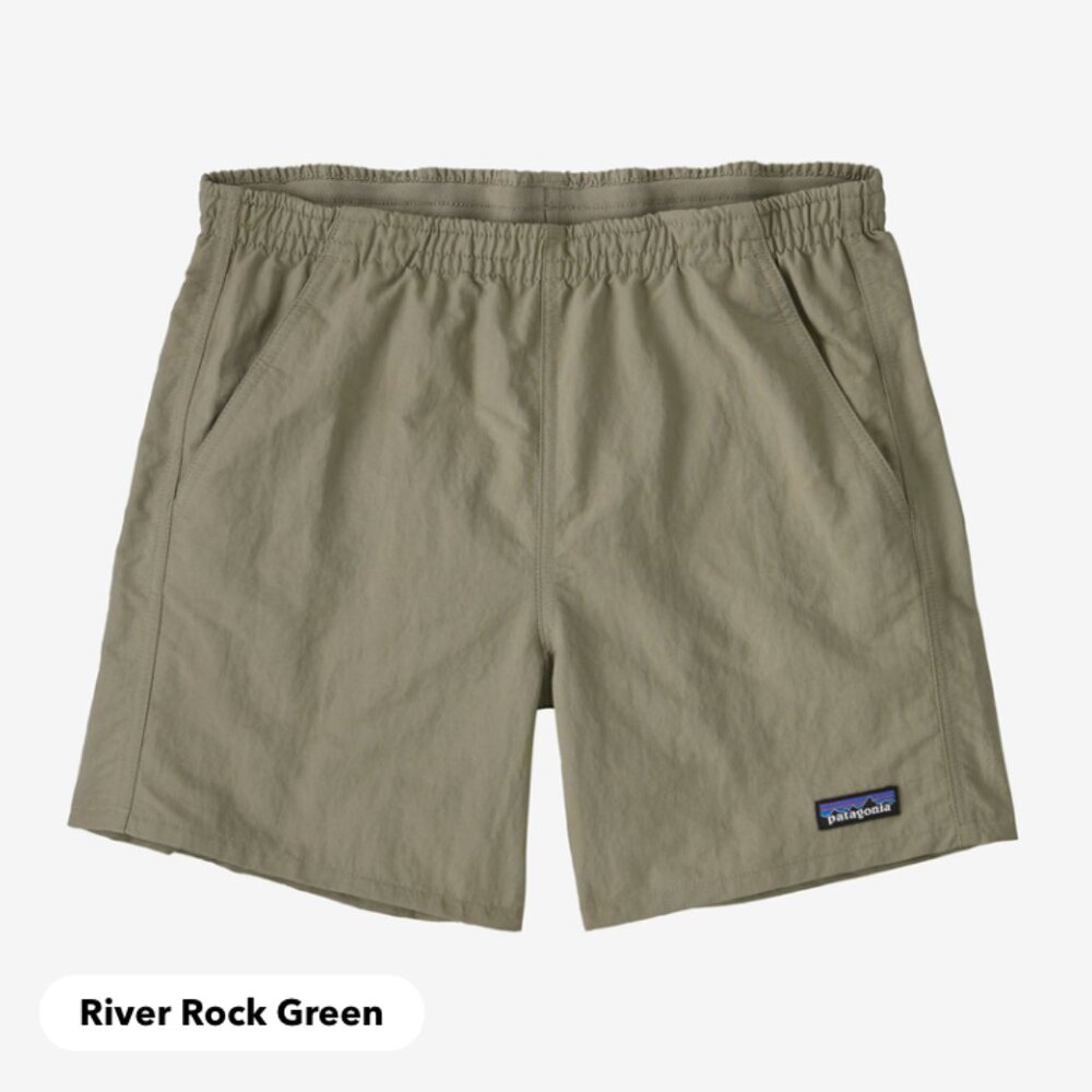 Patagonia 5" Baggies Shorts in River Rock Green Size S